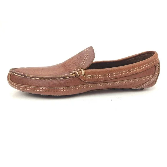 Duluth Trading Co Brown Pebble Leather Driving Loafer Men's 8 W 43183